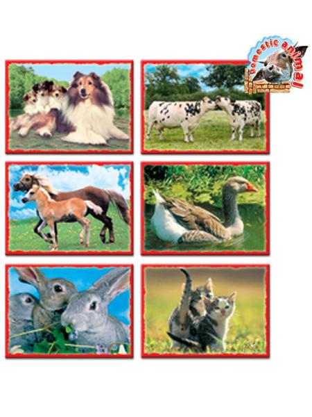 Skladacie obrázkové kocky 12 ks domáce zvieratká