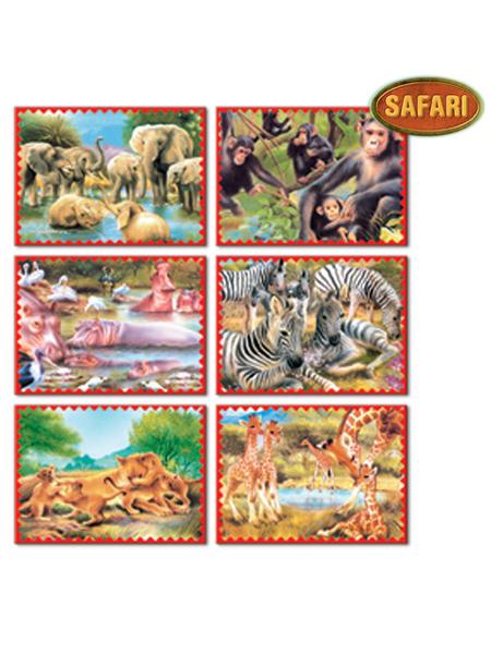 Skladacie obrázkové kocky 12 ks safari Žltá