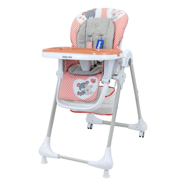 Jedálenská stolička Baby Mix Infant coral pink