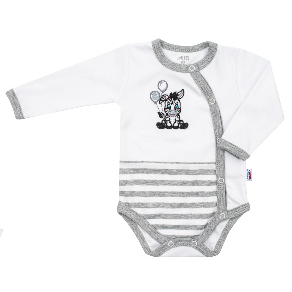 Dojčenské bavlnené celorozopínacie body Zebra exclusive 56