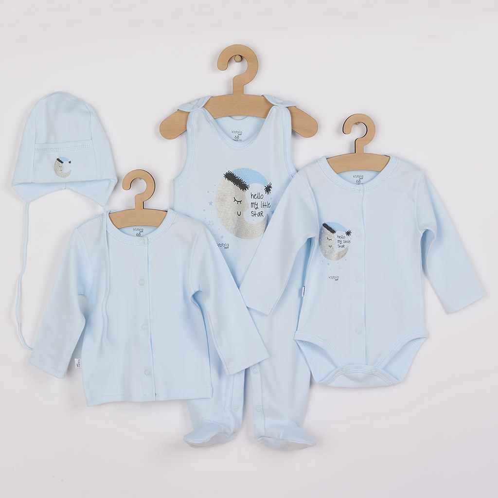 4-dielna dojčenská súprava Koala Moon modrá-62 (3-6m)