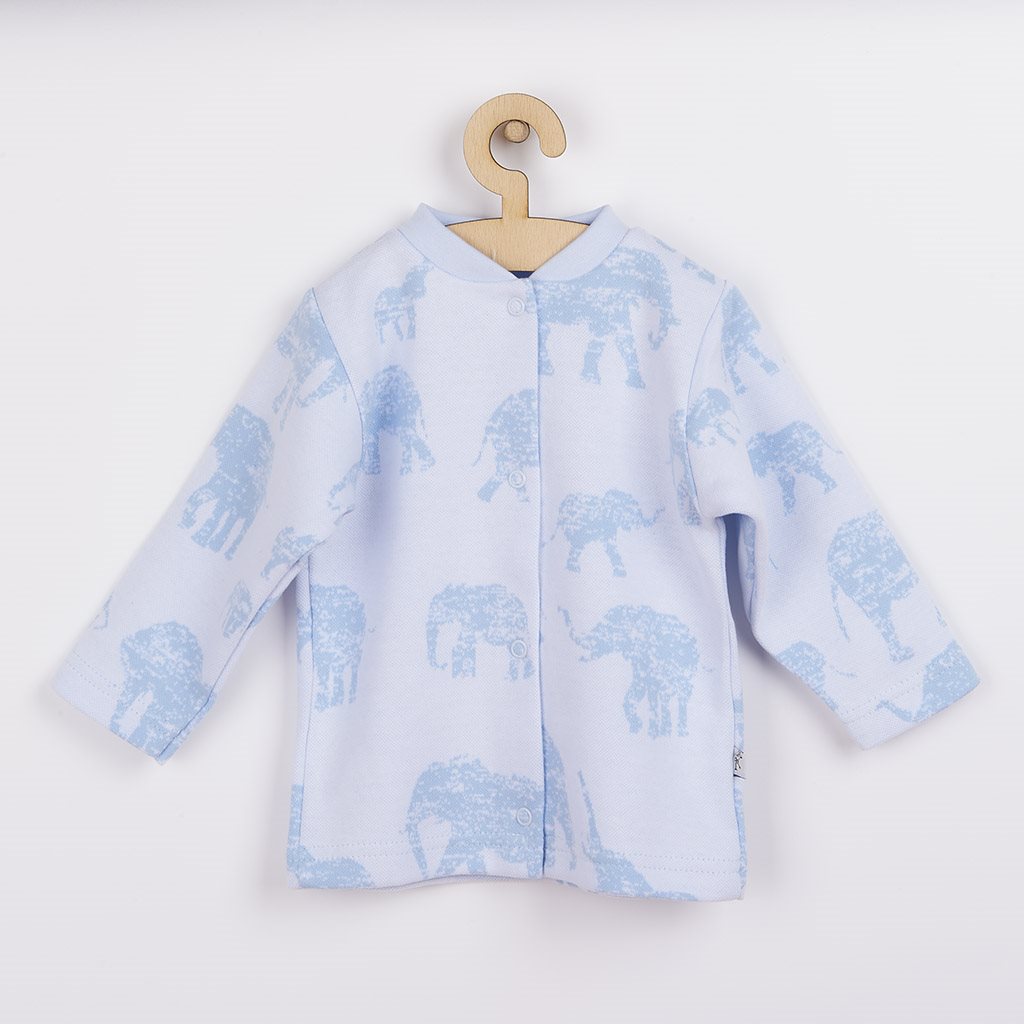 Dojčenský kabátik Baby Service Slony modrý-74 (6-9m)