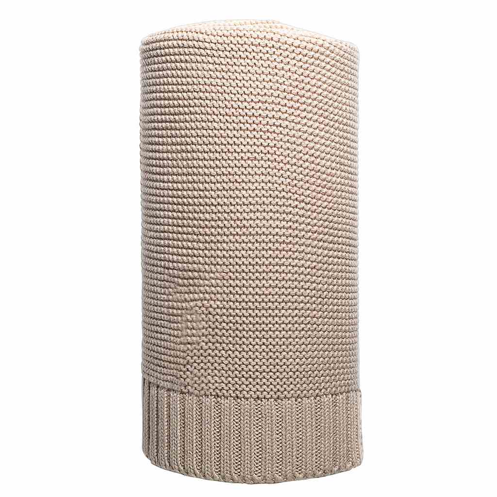 Bambusová pletená deka NEW BABY 100x80 cm béžová, Béžová