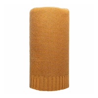 Bambusová pletená deka NEW BABY 100x80 cm horčicová