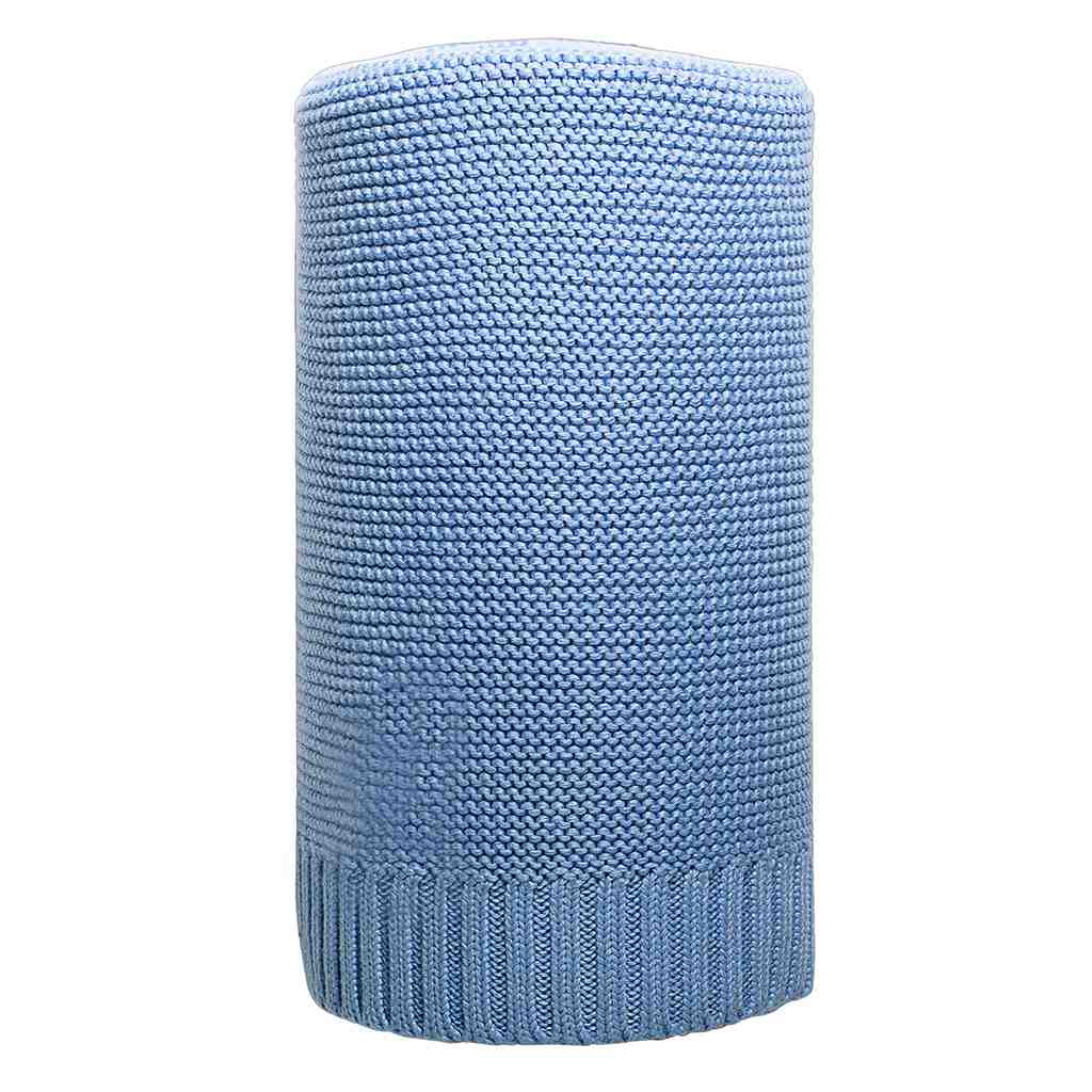Bambusová pletená deka NEW BABY 100x80 cm modrá, Modrá
