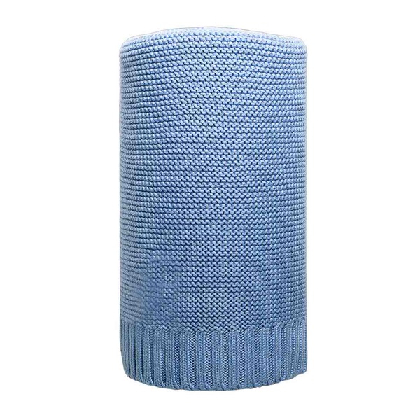 Bambusová pletená deka NEW BABY 100x80 cm modrá