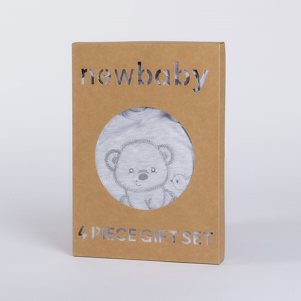 Dojčenská súprava do pôrodnice New Baby Sweet Bear sivá-56 (0-3m)