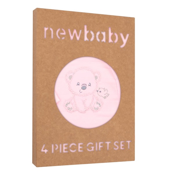 Dojčenská súprava do pôrodnice New Baby Sweet Bear ružová