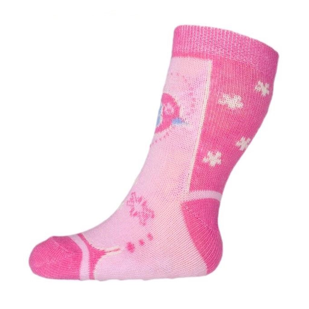 Dojčenské ponožky New Baby s ABS ružové s vtáčikom