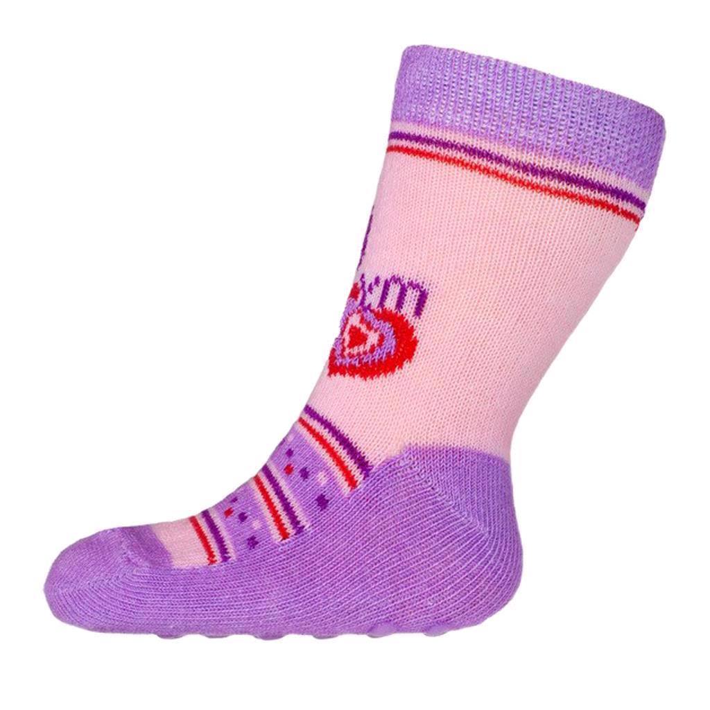 Dojčenské ponožky New Baby s ABS ružovo-fialové my heart