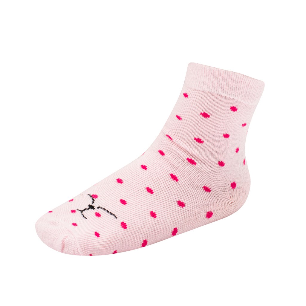 Detské bavlnené ponožky New Baby ružové bodky 98 (2-3 r)
