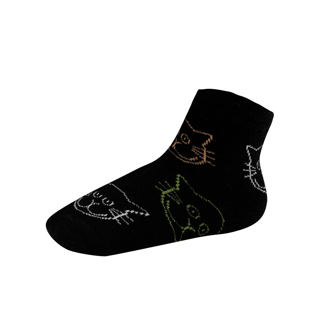 Detské bavlnené ponožky New Baby čierne mačka 98 (2-3 r)