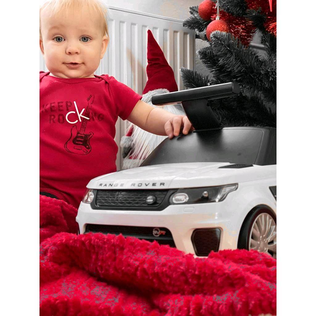 Detské odrážadlo a kufrík 2v1 BAYO Range Rover SVR red