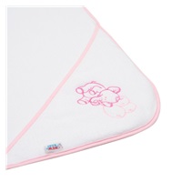 Detská froté osuška s výšivkou a kapuckou New Baby 80x80 biela sloník