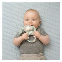 Detská plyšová hrkálka Baby Mix psík mätový