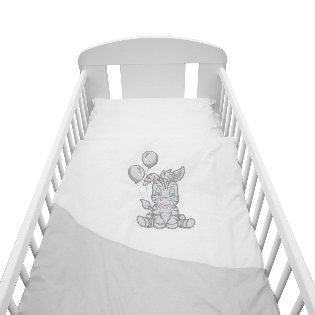 2-dielne posteľné obliečky New Baby Zebra exclusive 100/135 bielo-sivé, Biela