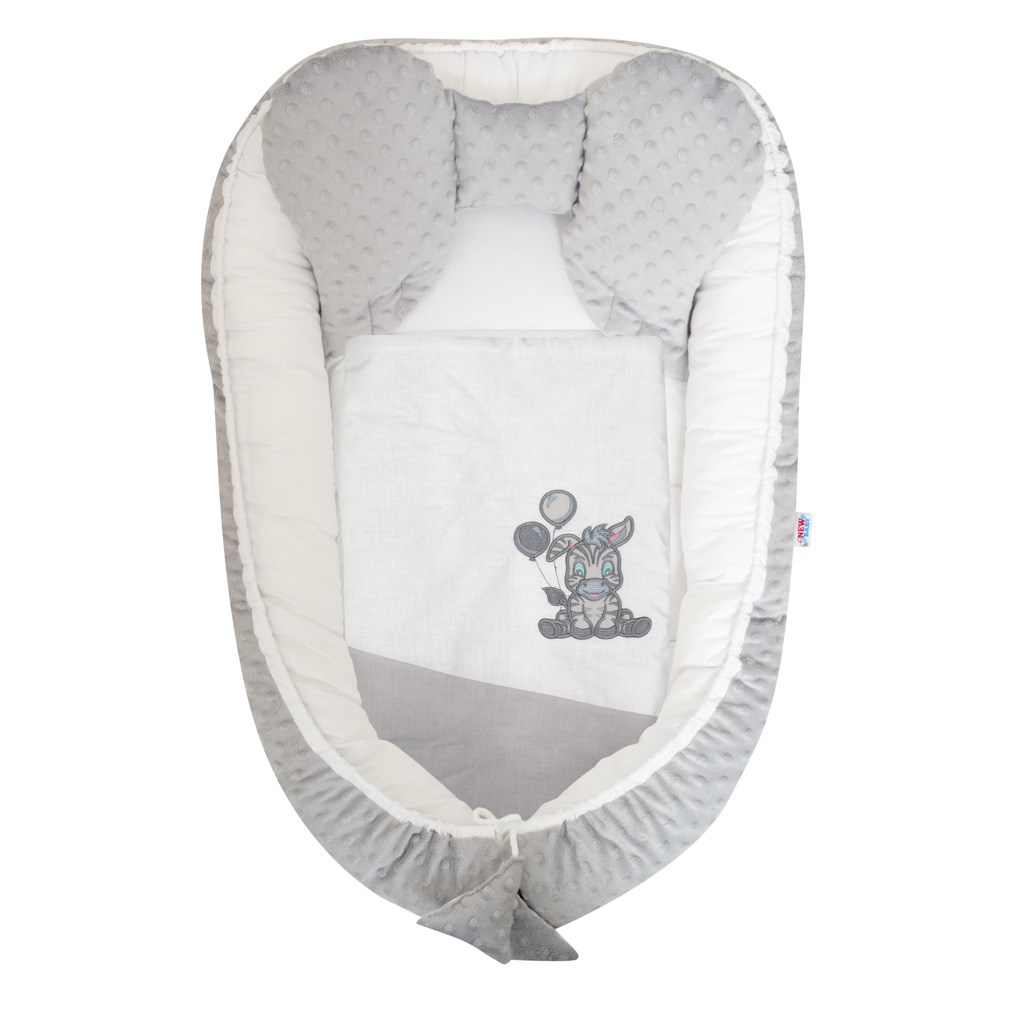 Hniezdočko s perinkou pre bábätko Minky New Baby Zebra exclusive bielo-sivé