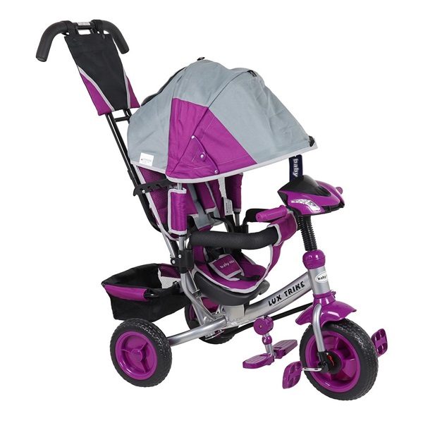 Detská trojkolka so svetlami Baby Mix Lux Trike sivo-ružová