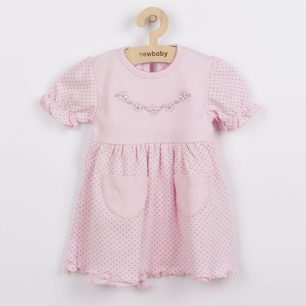 Dojčenské šatôčky s krátkym rukávom New Baby Summer dress Ružová 62 (3-6m)