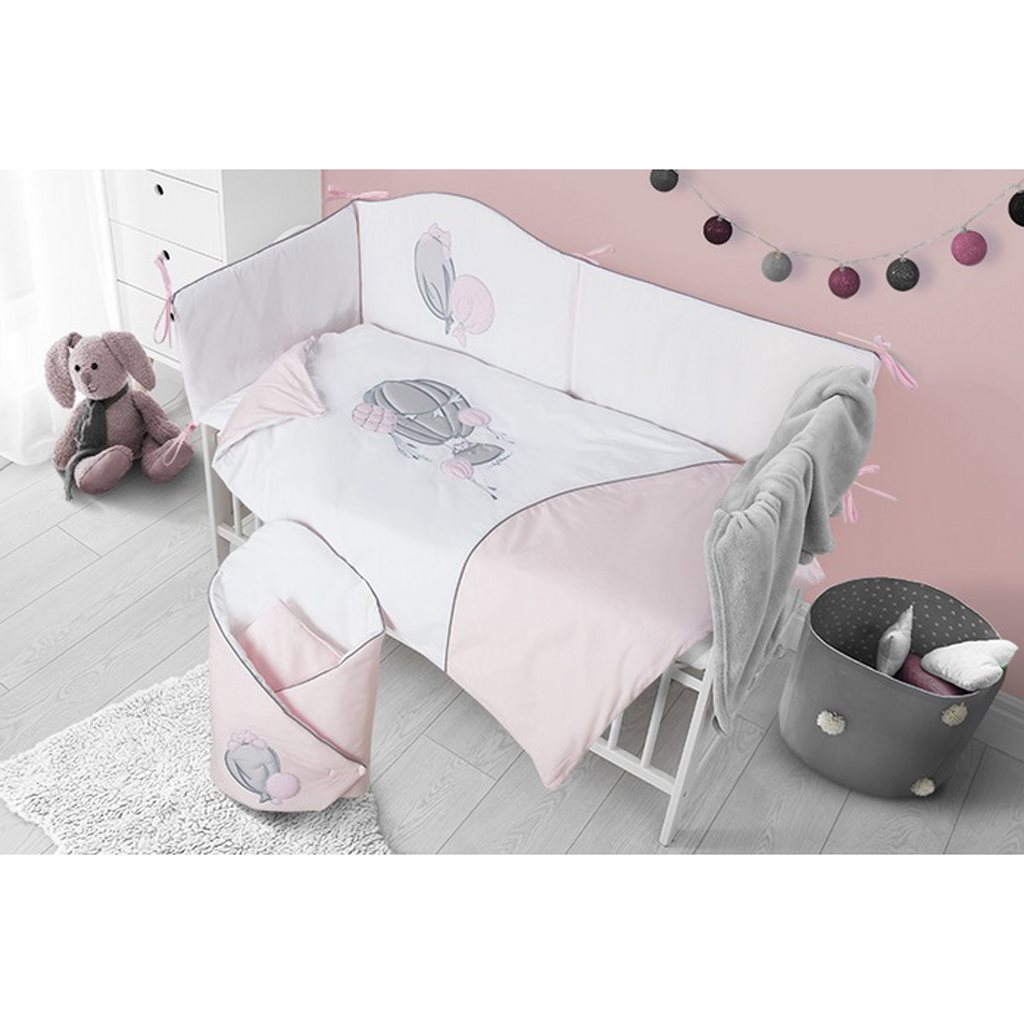 5-dielne posteľné obliečky Belisima Ballons 100/135 ružové