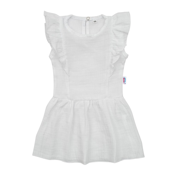 Dojčenské mušelínové šaty New Baby Summer Nature Collection biele