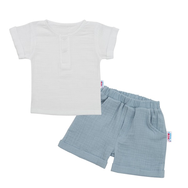 Dojčenská mušelínová súpravička New Baby Summer Nature Collection modrá