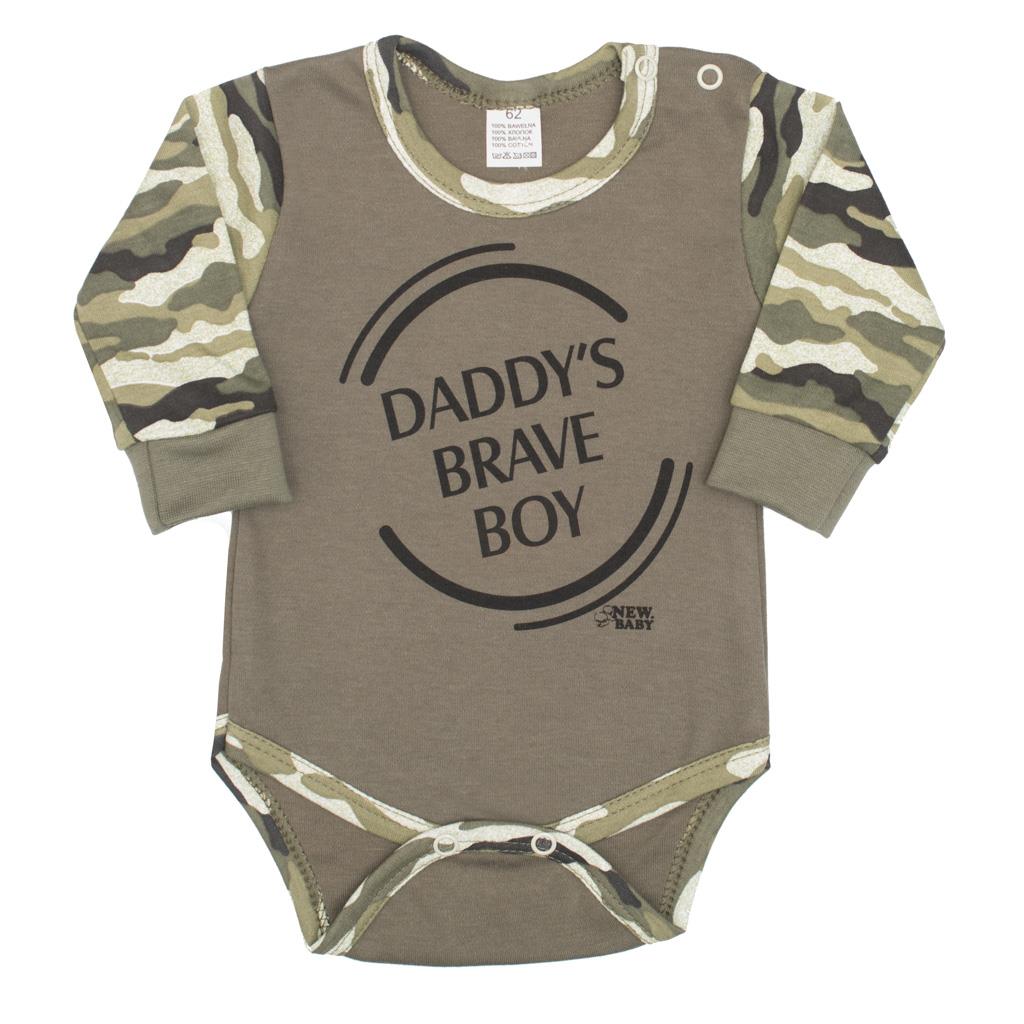 Obrázok NEW BABY Dojčenské body s dlhým rukávom New Baby Army boy