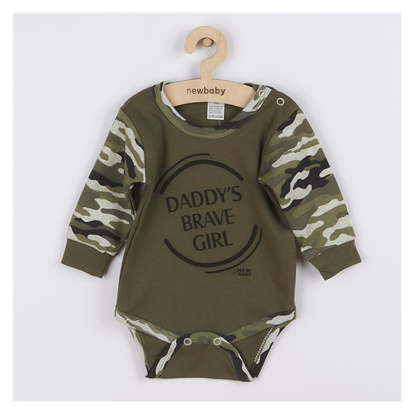 Dojčenské body s dlhým rukávom New Baby Army girl