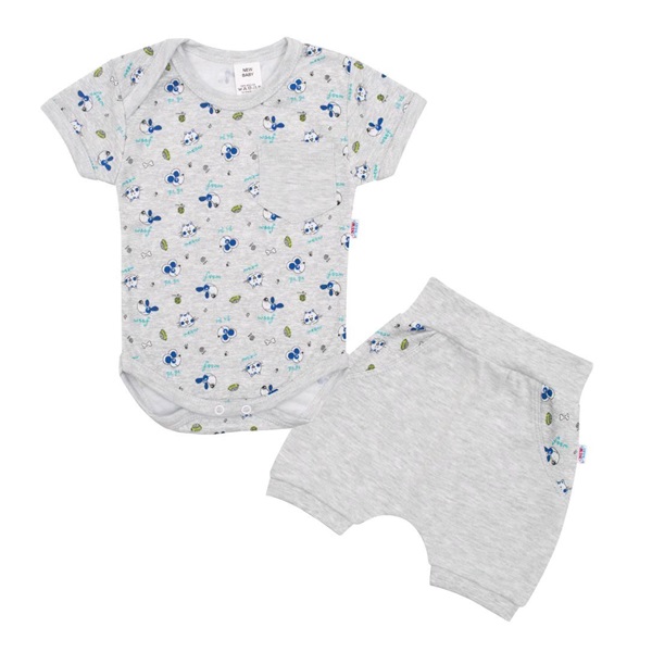 2-dielna letná bavlnená súprava New Baby Perfect Summer sivá