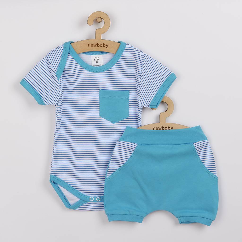 2-dielna letná bavlnená súprava New Baby Perfect Summer tyrkysová