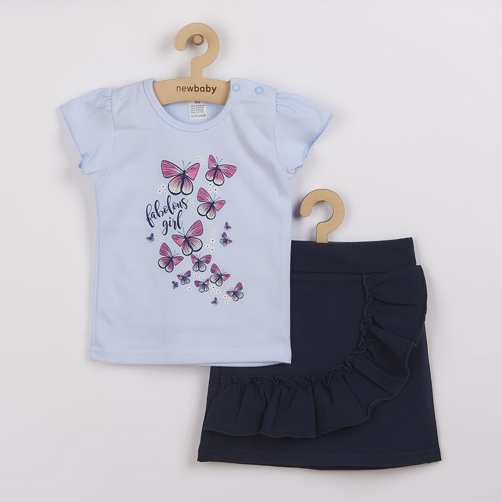 Dojčenské tričko so sukienkou Butterflies modrá 62