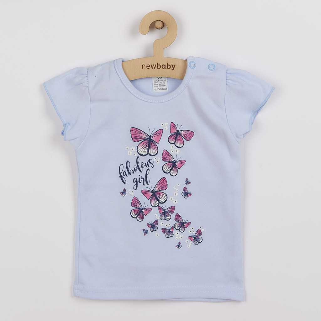 Dojčenské tričko so sukienkou New Baby Butterflies modrá