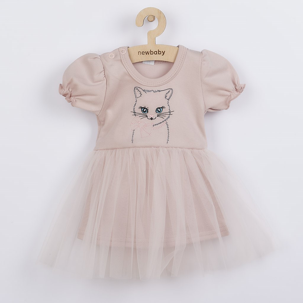 Dojčenské šatôčky s tylovou sukienkou New Baby Wonderful ružové