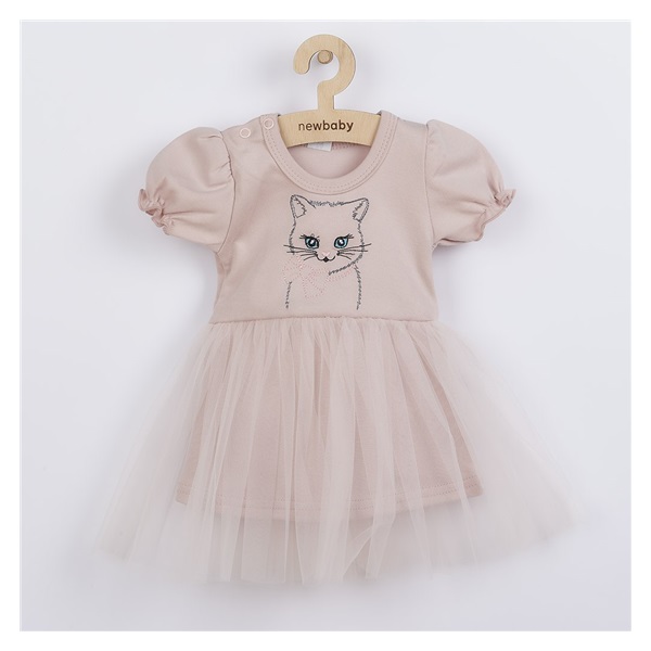 Dojčenské šatôčky s tylovou sukienkou New Baby Wonderful ružové