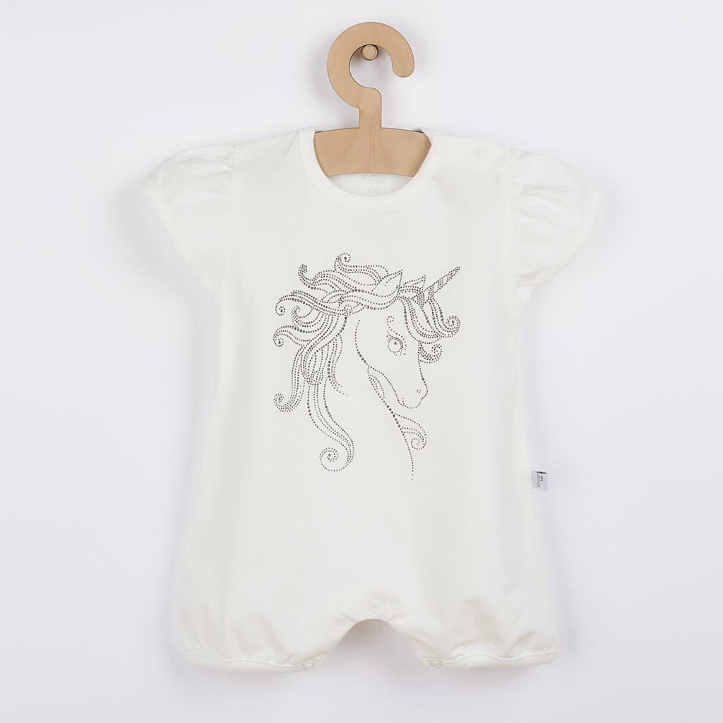 Dojčenský letný overal Unicorn Summer biely 68