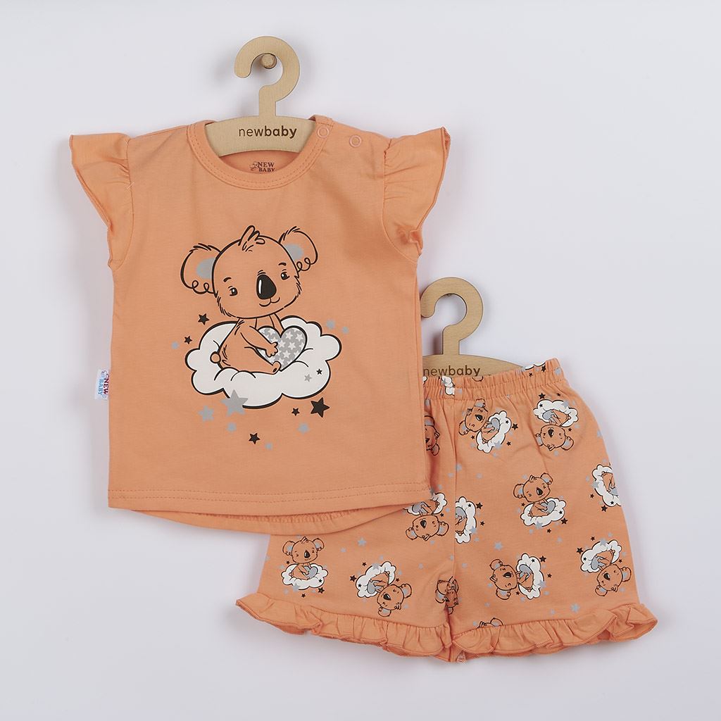 Detské letné pyžamko New Baby Dream lososové-62 (3-6m)