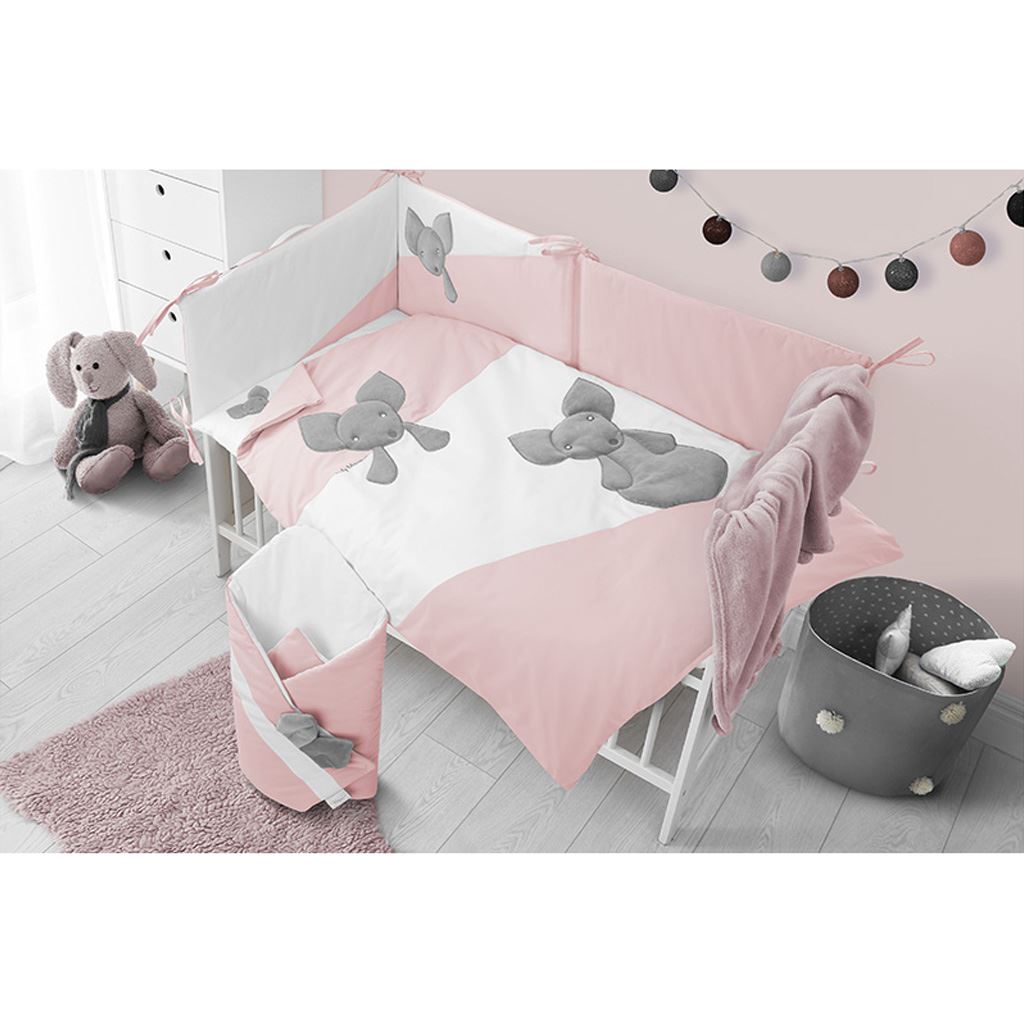6-dielne posteľné obliečky Belisima Mouse 90/120 ružové