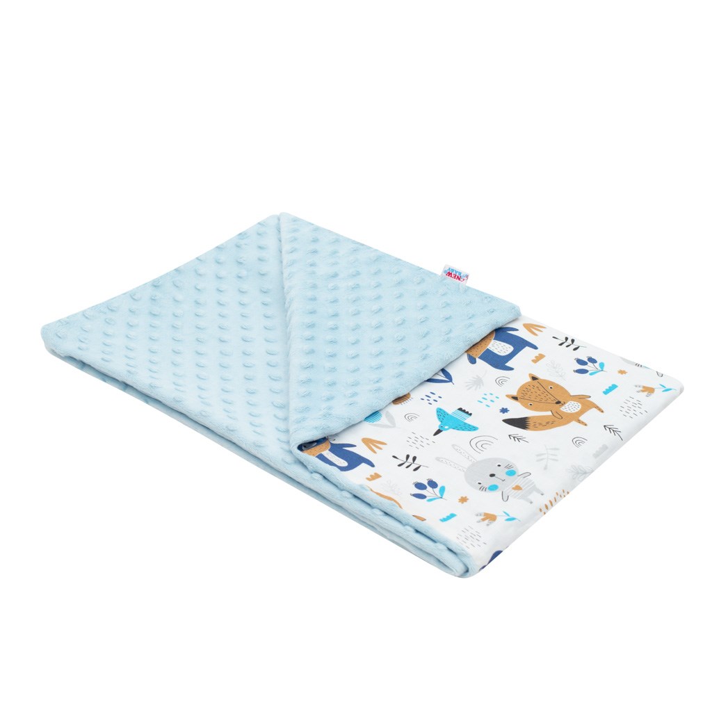 Detská deka z Minky New Baby Medvedíkovia modrá 80x102 cm