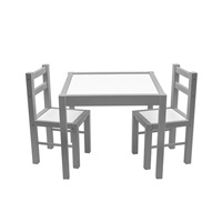 Detský drevený stôl so stoličkami New Baby PRIMA sivý