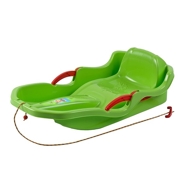 Plastové boby s operadlom a brzdami BAYO SPEED BOB zelené