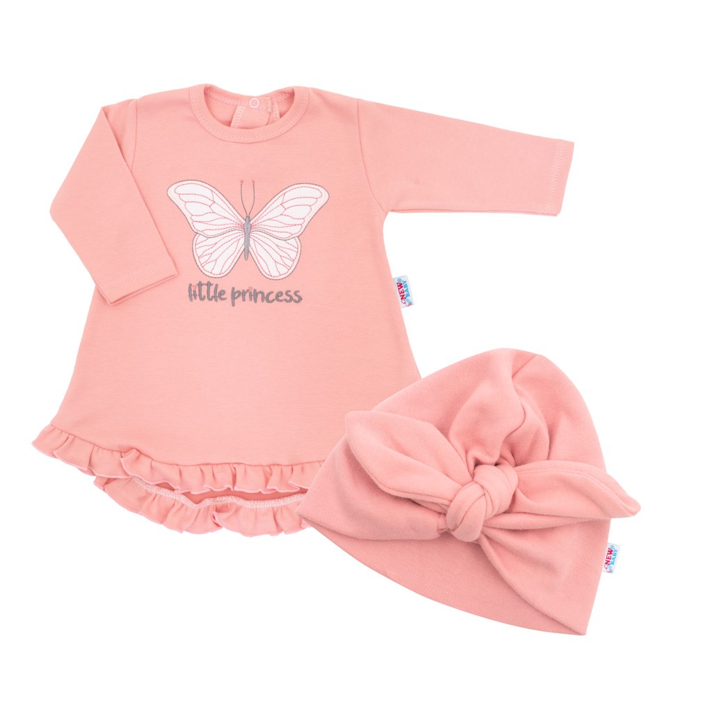 Dojčenské šatôčky s čiapočkou-turban Little Princess ružové 62