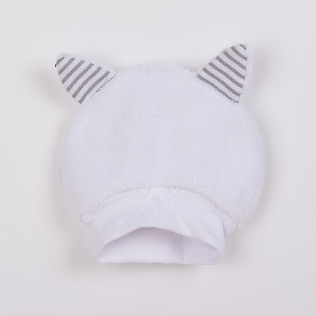 Luxusná detská zimná čiapočka s uškami New Baby Snowy collection 56 (0-3m)