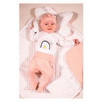 Dojčenské bavlnené polodupačky Nicol Rainbow ružové