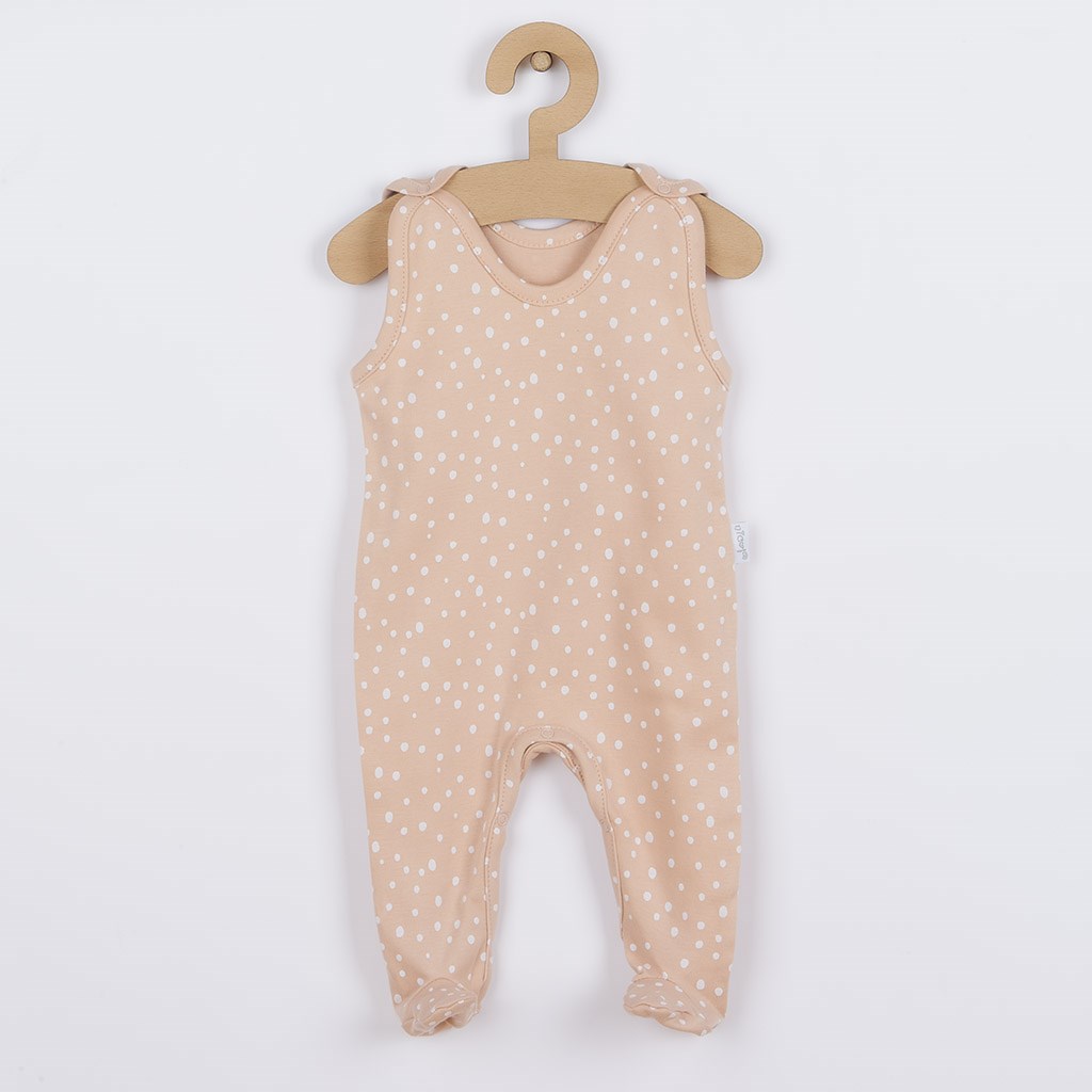 Dojčenské bavlnené dupačky Nicol Rainbow ružové-56 (0-3m)