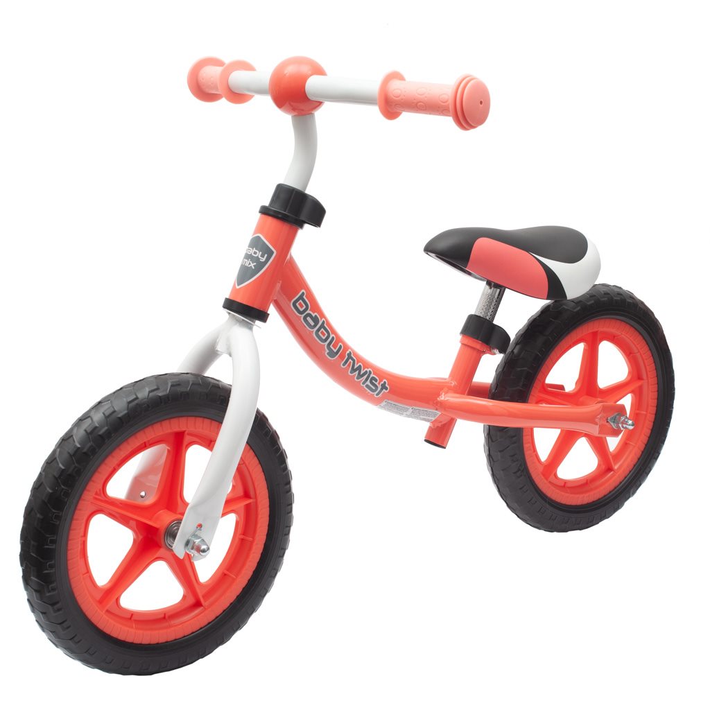 Detské odrážadlo bicykel Baby Mix TWIST coral red, Červená