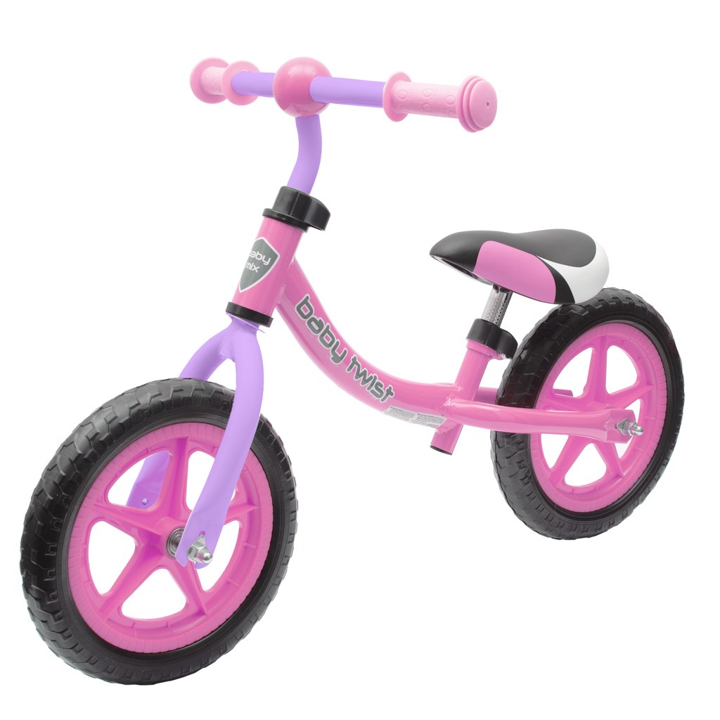 Detské odrážadlo bicykel Baby Mix TWIST ružovo-fialové, Ružová