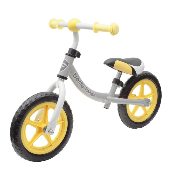 Detské odrážadlo bicykel Baby Mix TWIST sivo-žlté