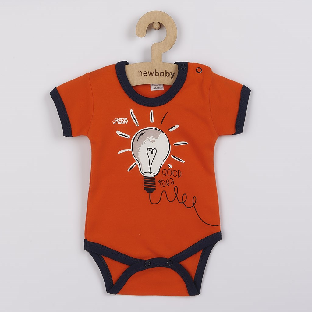Dojčenské bavlnené body s krátkym rukávom New Baby Happy Bulbs