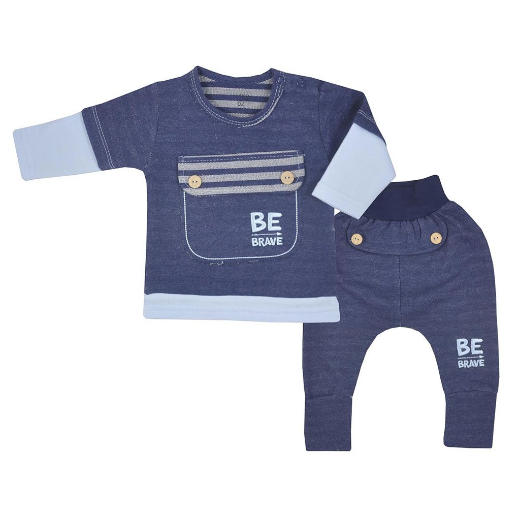 Dojčenské bavlnené tepláčky a tričko Koala BE BRAVE modré