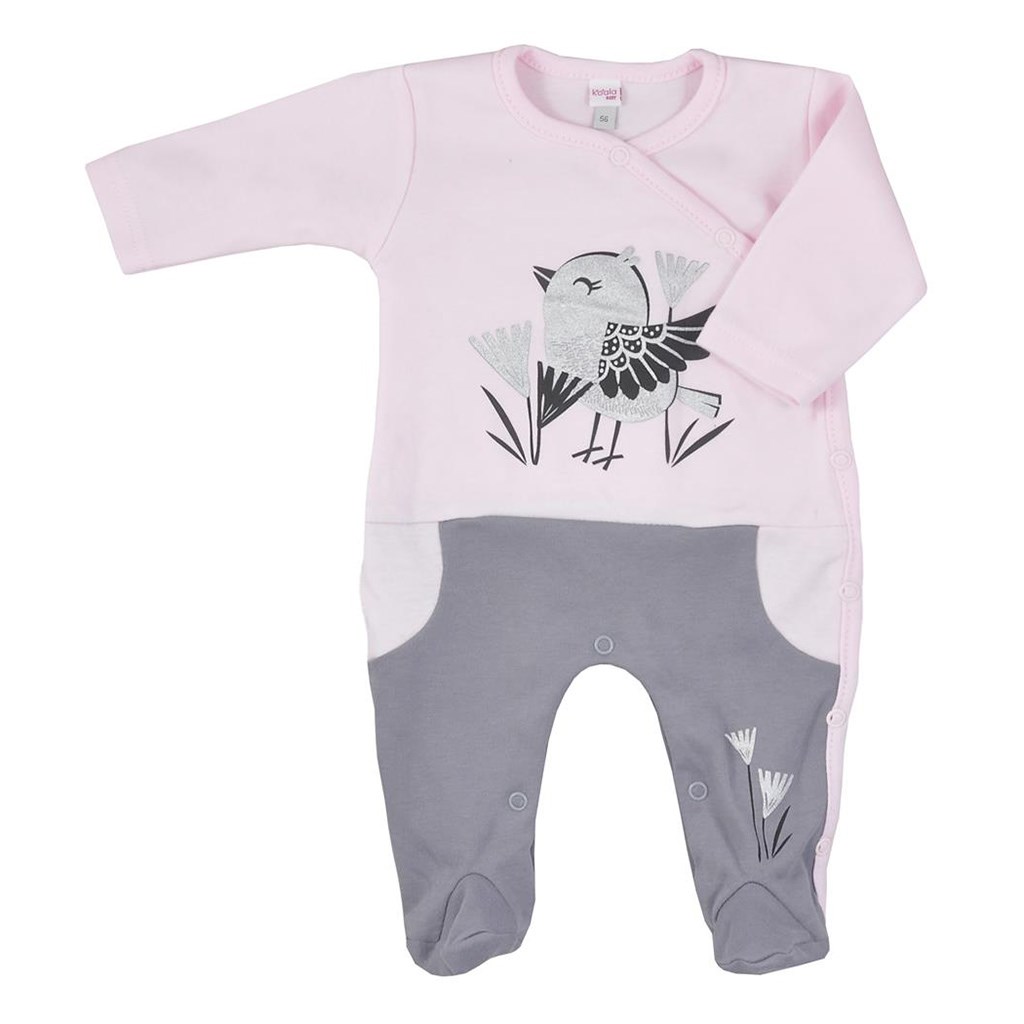 Dojčenský bavlnený overal Koala Birdy ružový